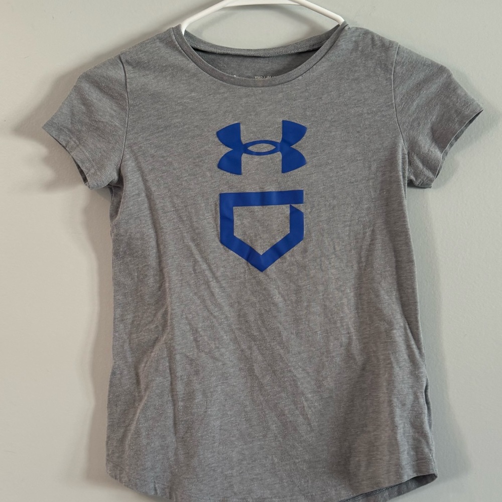 Girls size 10 Under Armour gray tee